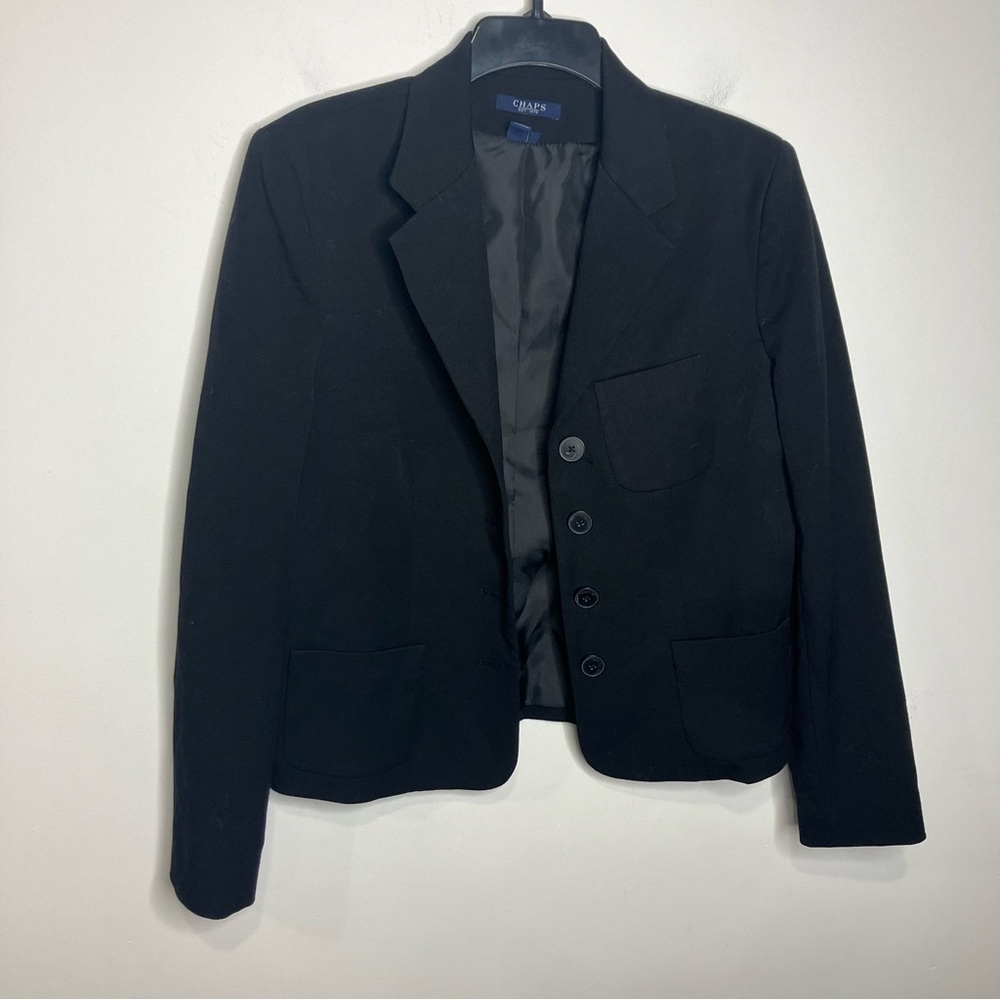 Chaps 4 button blazer black size 10